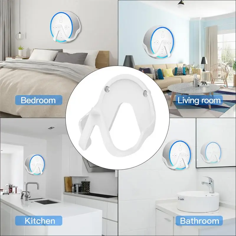 

Protective Case Holder Smart Speaker Accessories ABS Wall Mount For Echo Dot 3 Space-Saving Compact Bracket Protect Case