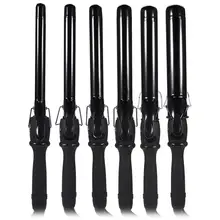 ГОРЯЧАЯ 110-240 В 6 типов трубчатый Большой Глубокий кудрявый керамический Плойка для завивки волос с подогревом для завивки волос с вилкой ЕС инструмент для завивки волос