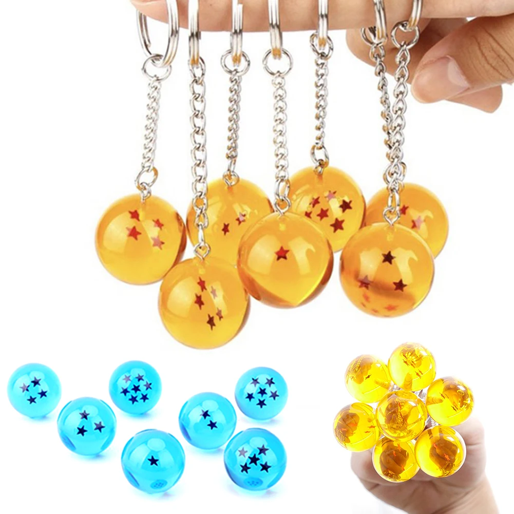 

2019 One Star Round Blue Dragon Ball Super Keychain 1-7 Stars Key Chain Hot Sale Trendy Fashion Collection Toy Gift Key Ring