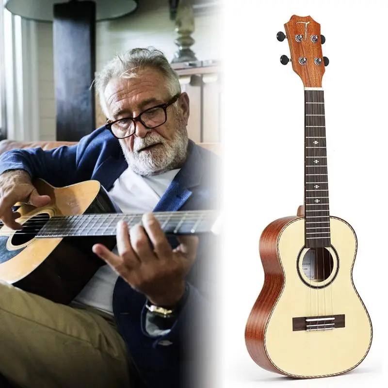 

Professional Spring 23-26 Inch 15 Frets Ukulele Single Board Small Strings Hawaiian Guitar Musical Instruments Spruce Instrument