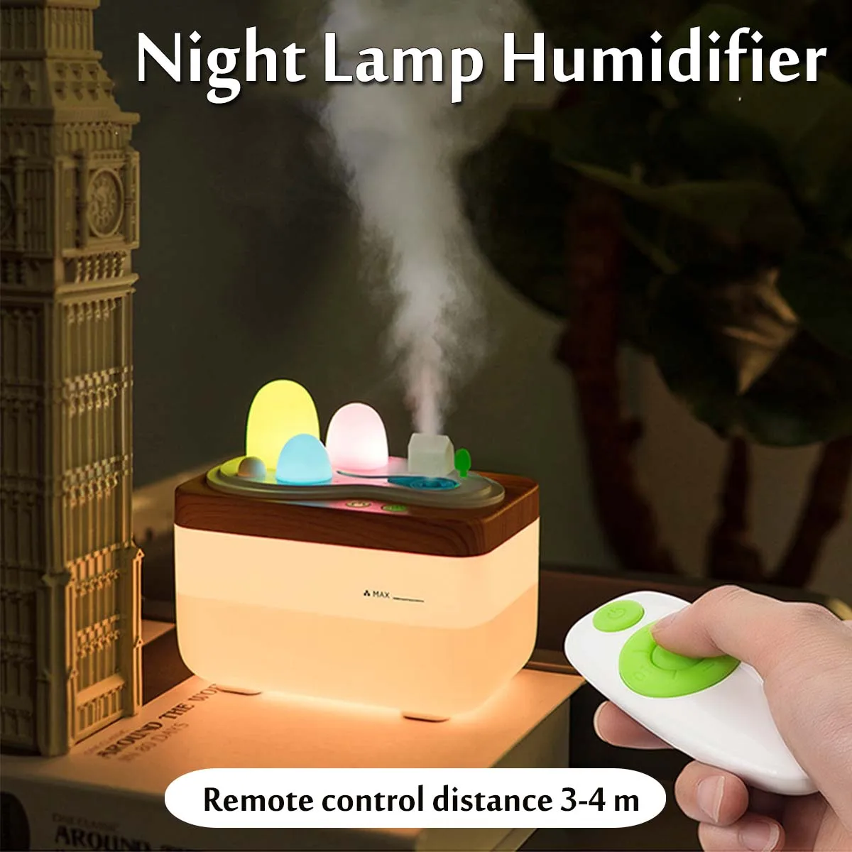 

420ml USB Humidifier Air Purifier Aromas Essential Atomized Breathing Night Lamp Adjustable w/Remote Control for Office Home Car