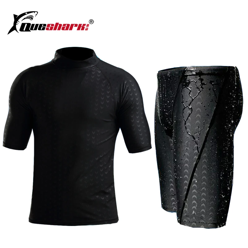 

Men Short Sleeve Swim Shirt Swimming Shorts Wetsuit Set Rashguard Snorkeling Suit Men Surfing Swimsuit Diving Wet Suit Top Trunk