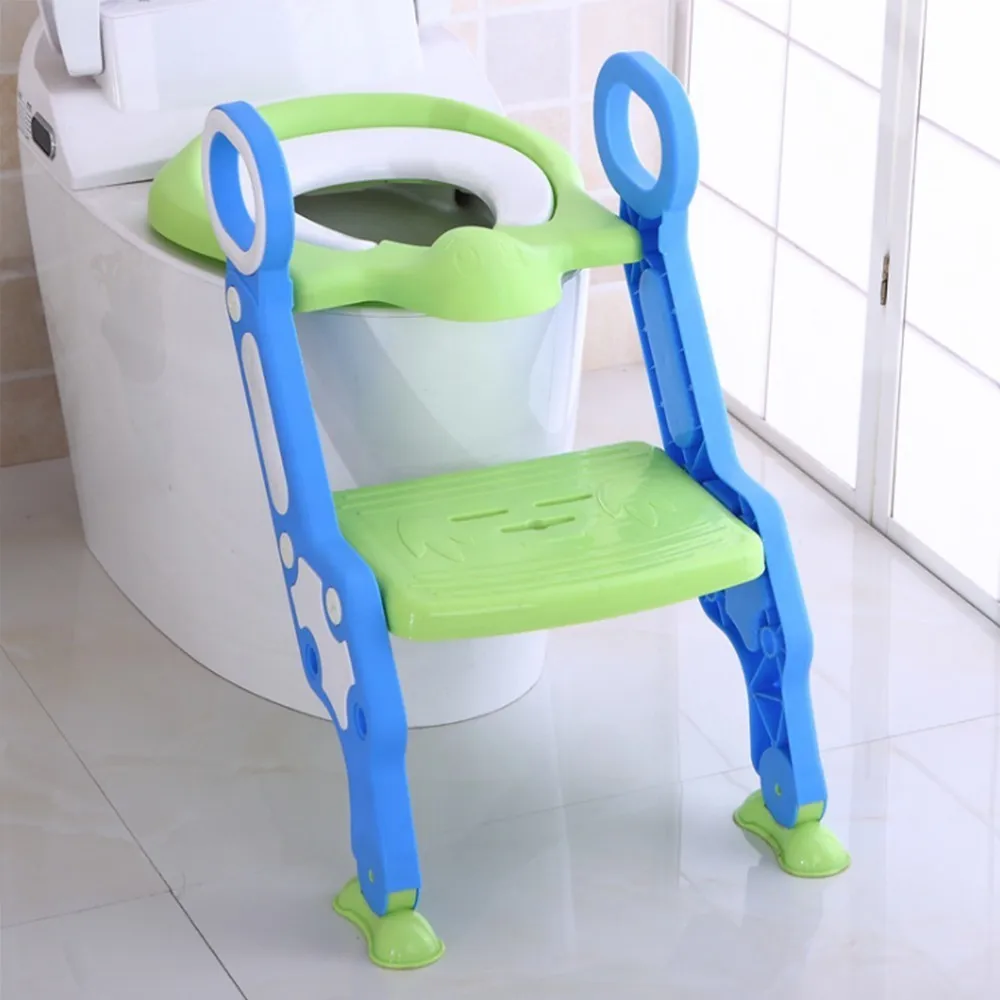 Baby Potty With Adjustable Ladder Folding Toilet Trainer Seat Child Potty Chair Safety Step Stool Training Chair Pot For Child