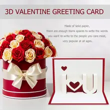 

3D Pop Up Cards Valentine Lover Happy Birthday Anniversary Greeting Cards For Valentine wedding Holiday Party Gifts 0