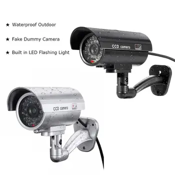 

Fake Dummy Camera Bullet Waterproof Outdoor Indoor Security Camera Video Surveillance Camera + LED Flashing Light Red