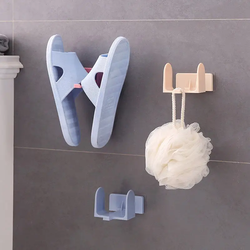 2PCs Creative Bathroom Household Wall Slipper Storage Holder Hanging Shoe Shelf Self-Adhesive Shoes Organizer 10.5*7.5*6cm | Дом и сад