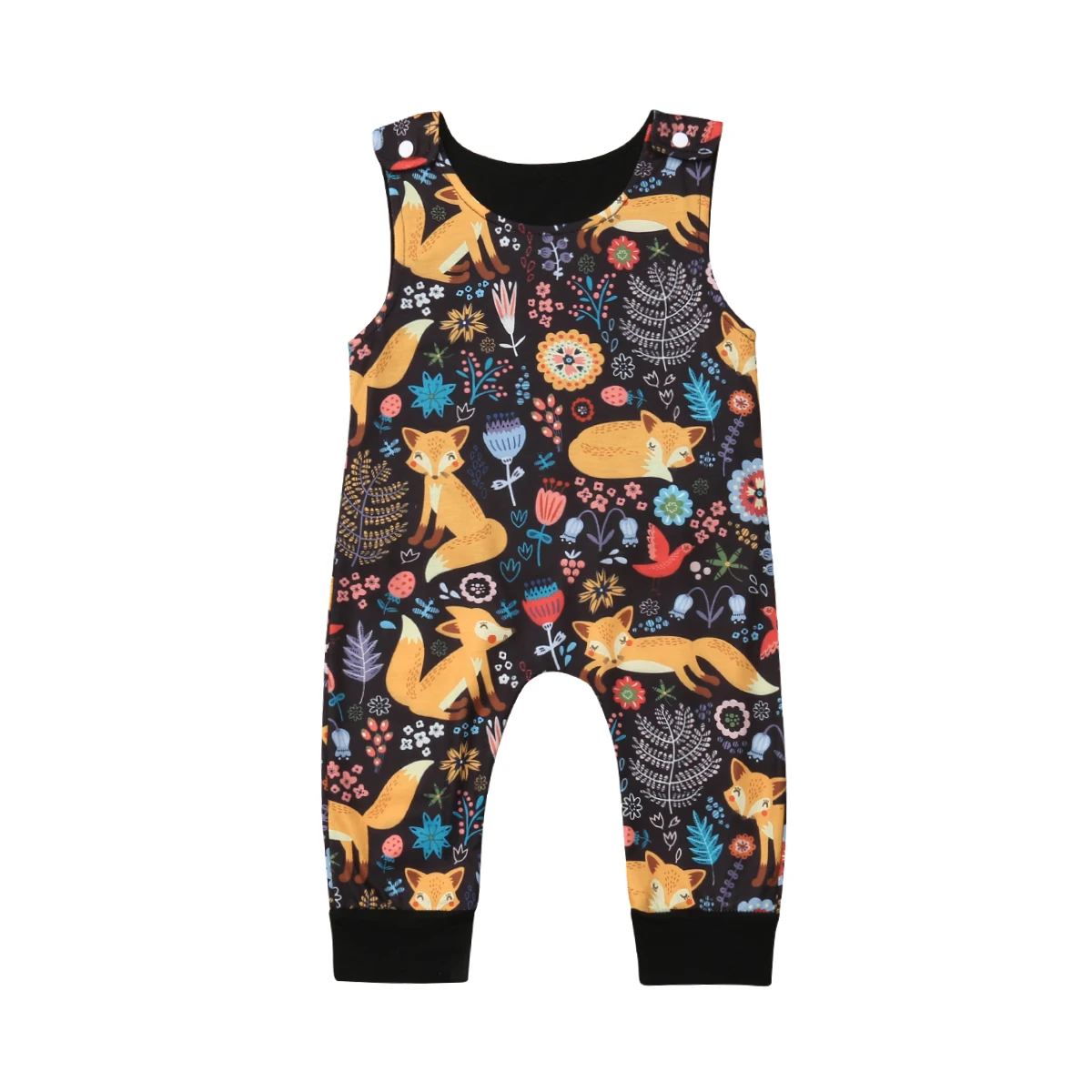 

Cartoon Fox Newborn Infant Baby Boy Girls Rompers Sleeveless Baby Jumpsuit Playsuit