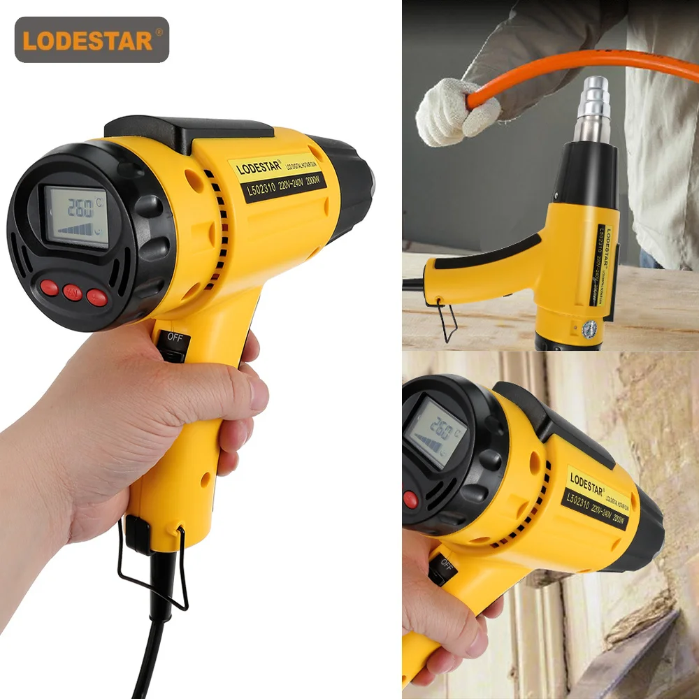 

2000W AC220 LODESTAR Digital Electric Hot Air Gun Temperature-controlled Heat IC SMD Quality Welding Tools Adjustable + Nozzle