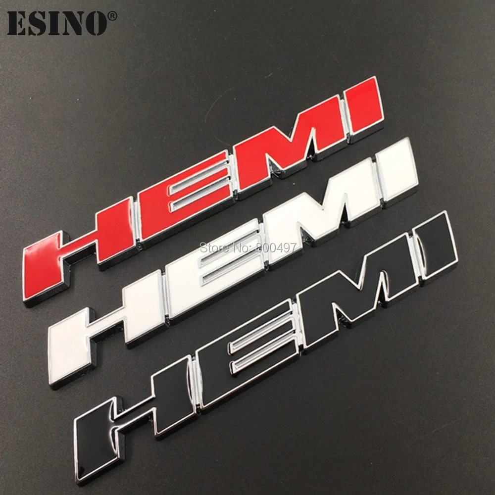 

3D HEMI Car Trunk Zinc Alloy Badge Emblem For Car Rear Body Tailgate Accessories Adhesive Styling Badge Decal For Dodge Jaguar