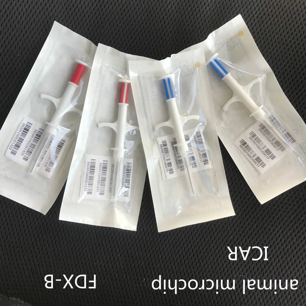 

(1000PCS/lot) 1.4X8mm FDX-B ISO11784/785 animal mirochip Pet ID Tag Microchip Syringe for animals Pig Cow Cattle Horse Dog Fish