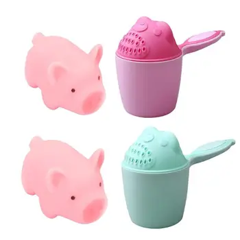 

Cute Cartoon Baby Bath Caps Toddle Shampoo Cup Children Bathing Bailer Baby Shower Spoons Child Washing Hair Cup Bathing Tools