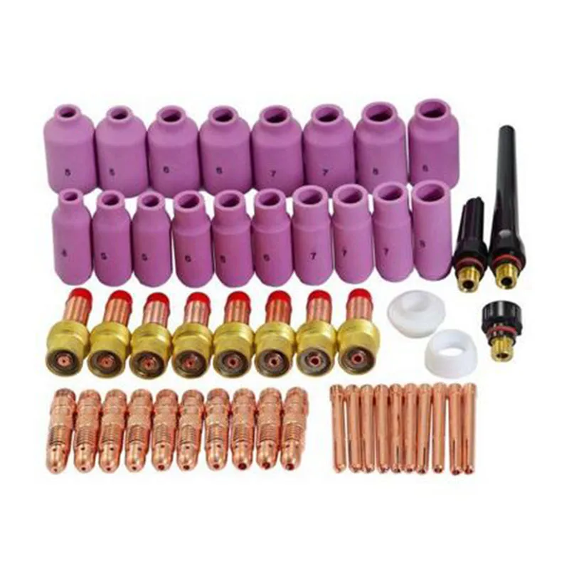 

51pcs TIG Gas Lens Collet Body Consumables Kit For WP 17 18 26 TIG Welding Torch Home Tool Supplies