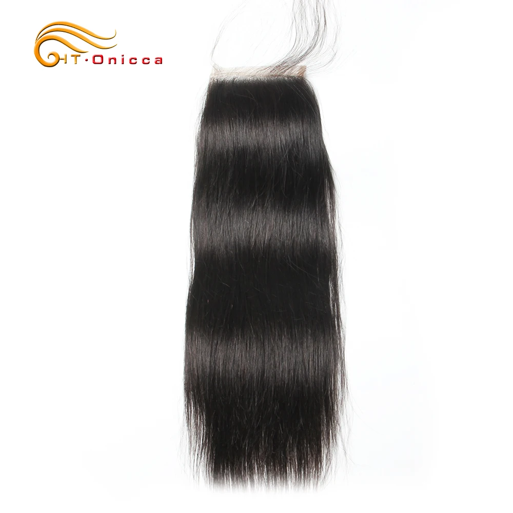 

Onicca Hair Malaysian Straight Hair Closure 8"-20" Free/Middle/Three Part Non Remy Human Hair Closure 4x4 Swiss Lace Closure