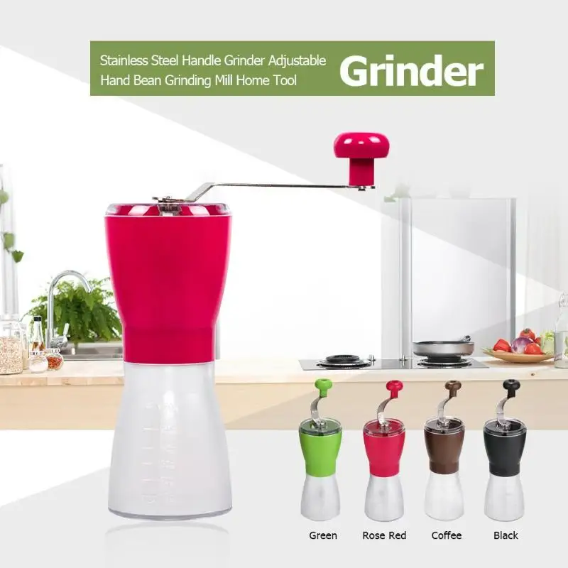 

Adjustable Stainless Steel Handle Grinder Washable Hand Bean Coffee Grinding Mill for Home Kitchen Tools
