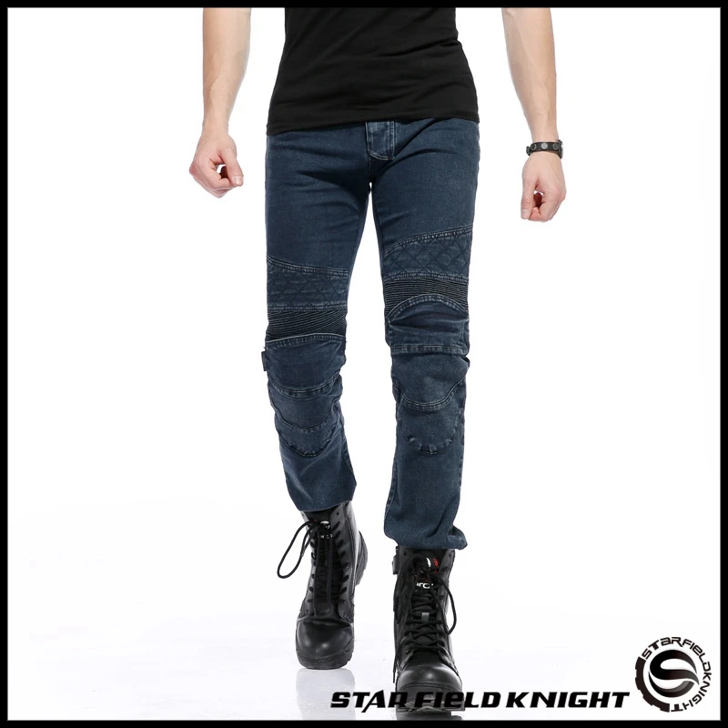 

NEW Locomotive jeans With knee protector Rider pants CE Gear Motorcycle Shorts Leisure Cultivate Jeans SKP-704