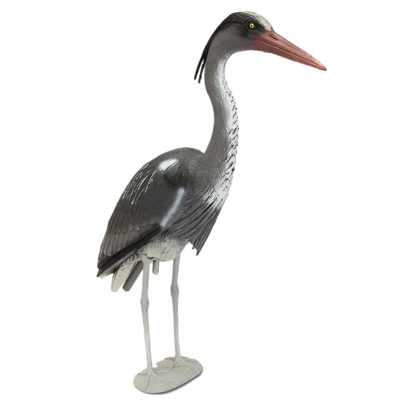 KiWarm Large Decoy Heron Egret Sculptures Garden Ornaments Bird Scarer Fish Pond Koi Carp Protect Garden Crafts