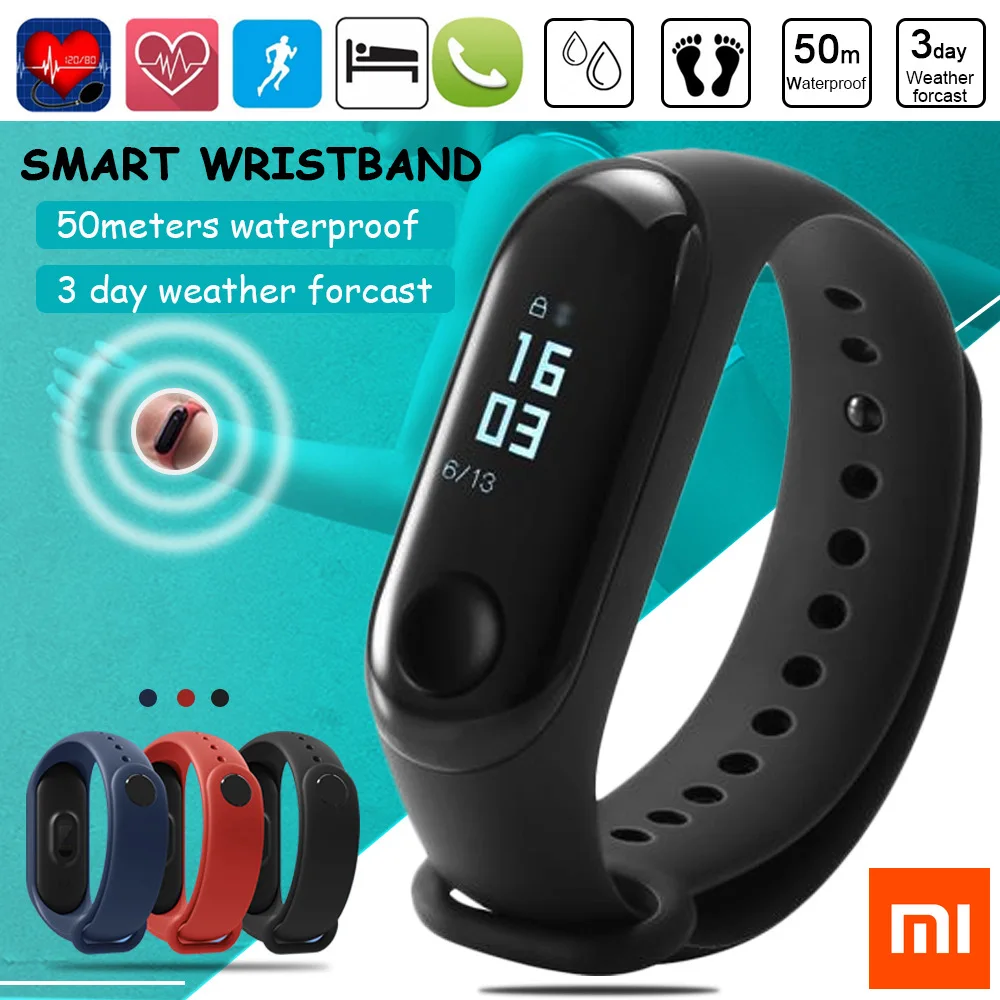 

Original Xiaomi Mi band 3 Smart Wristband OLED Display Waterproof Heart Rate Monitor Bracelet Exercise Plan Calories Bluetooth