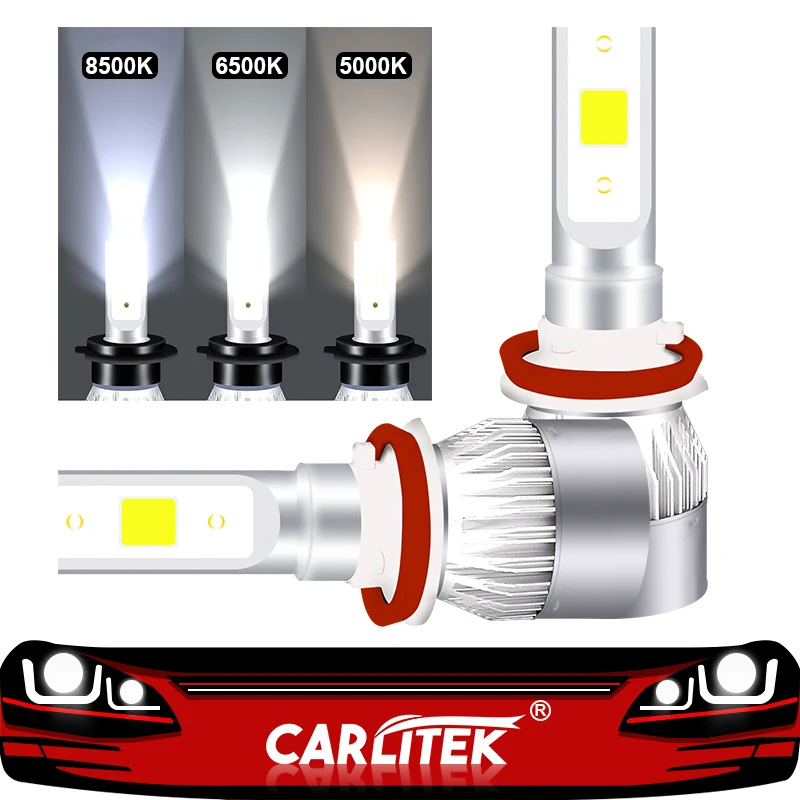 Jeg tror, ​​jeg er syg apotek ironi CARLitek 2Pcs H11 Led 5000K Car Headlights Led H8 H9 Bulb Lamp 6500K 12V  24V Auto Lights 8500K Car Led Headlamp 4500LM _ - AliExpress Mobile