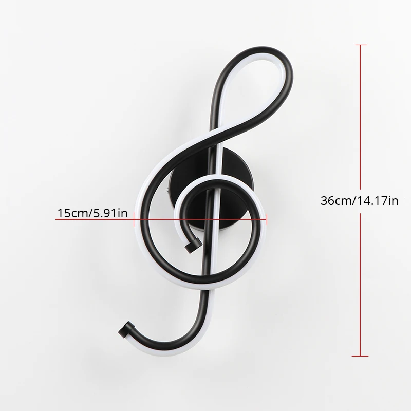  22W LED Wall Lamp Bedroom Beside Wall Light Music Clef Shape Home Indoor Living Room Decoration Lig - 32956487257