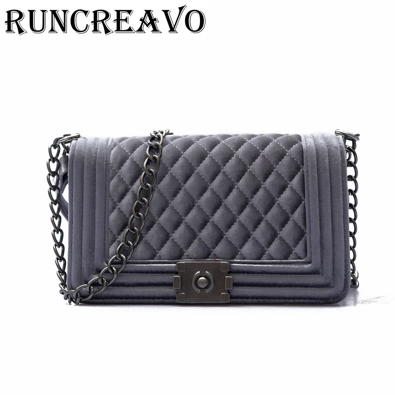 Us 15 96 46 Off Bags Quilted Chain Bag Velvet Women S Handbags Femme Las Shoulder Diamond Lattice Messenger Bolsa Feminina Sac A In