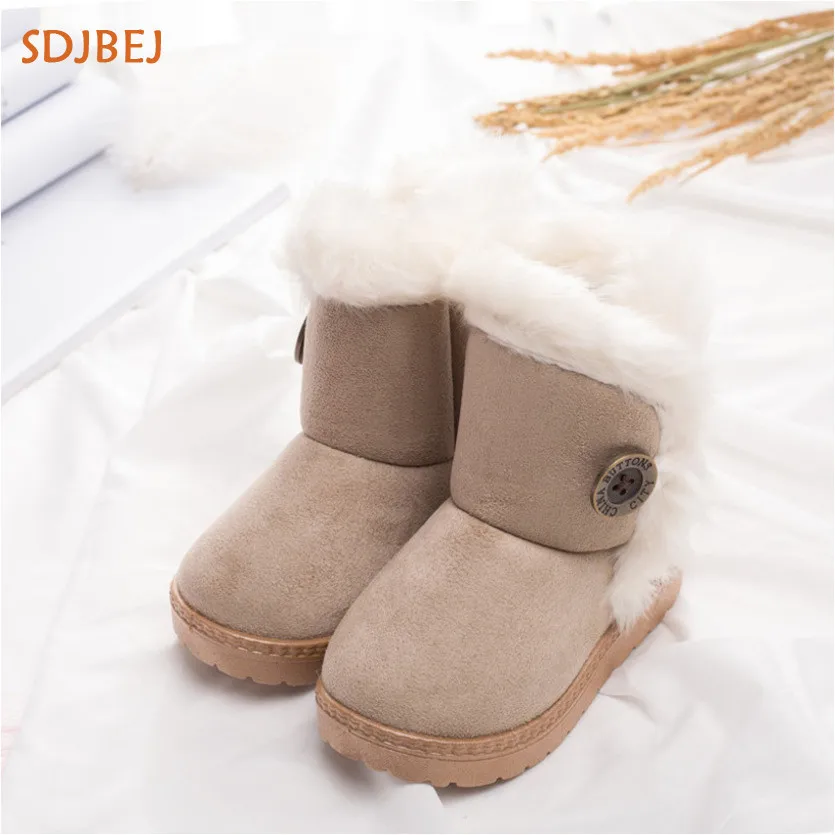

2018 Winter Children Boots Warm Girls Shoes Cotton-Padded Boys Girls Boots Kids Shoes Boys Snow Boots Sapato Infantil Menina