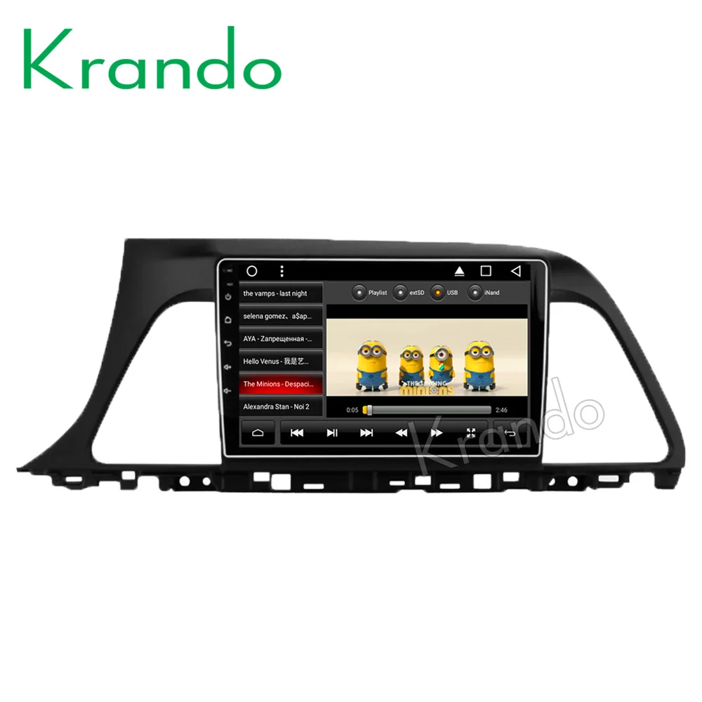 Perfect Krando Android 8.1 9" IPS Full touch Big screen car multimedia system for HYUNDAI SONATA LF 2015-2017 GPS audio player BT 1