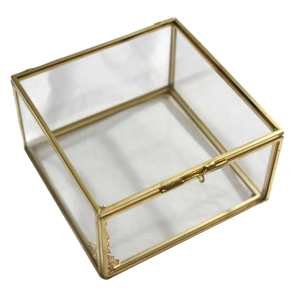 LUDA Geometric Glass Style Jewelry Box Table Container For Displaying Jewelry Keepsakes Home Decoration Plants Container Ewelr 6