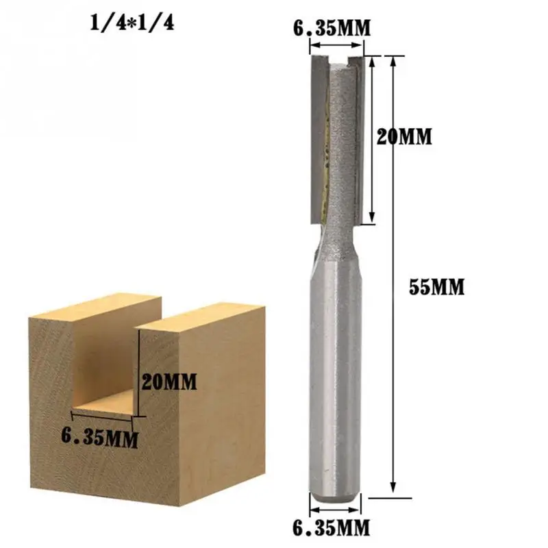 

1/4" 1/2" Cutter Router Bit Straight Knife Shank Trim Router Bits for Wood Trimming Woodworking Tool Endmill Milling Cutter#0118
