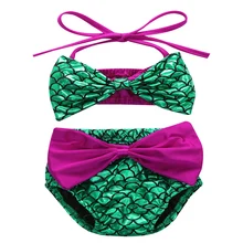 Лидер продаж; Летний набор бикини Русалка для новорожденных девочек; Купальники для купания; пляжная одежда для детей