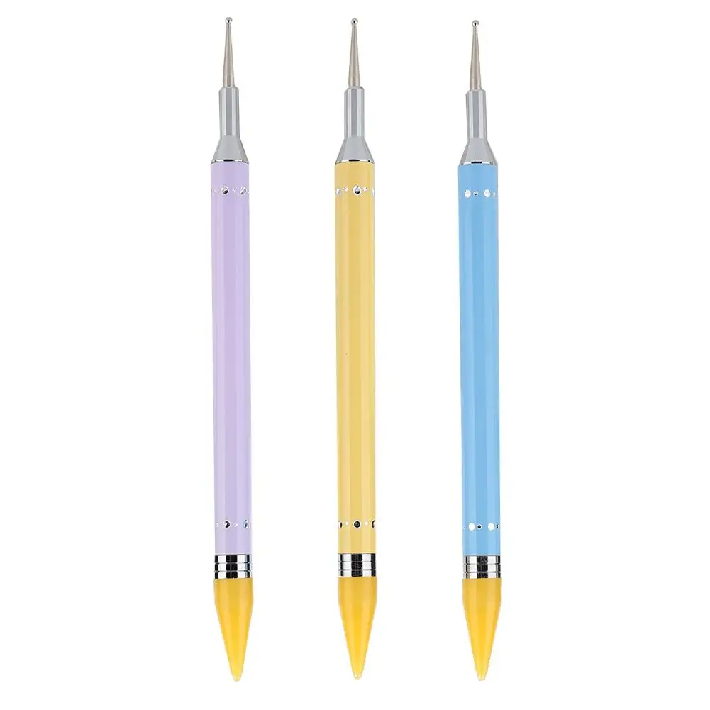 Маникюрная ручка для рисования ногтей с двойным концом восковая карамельного