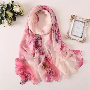 

Hot 2020 summer elegant women scarf fashion print large size lady shawls and wraps pashmina silk scarves beach stoles sunscreen