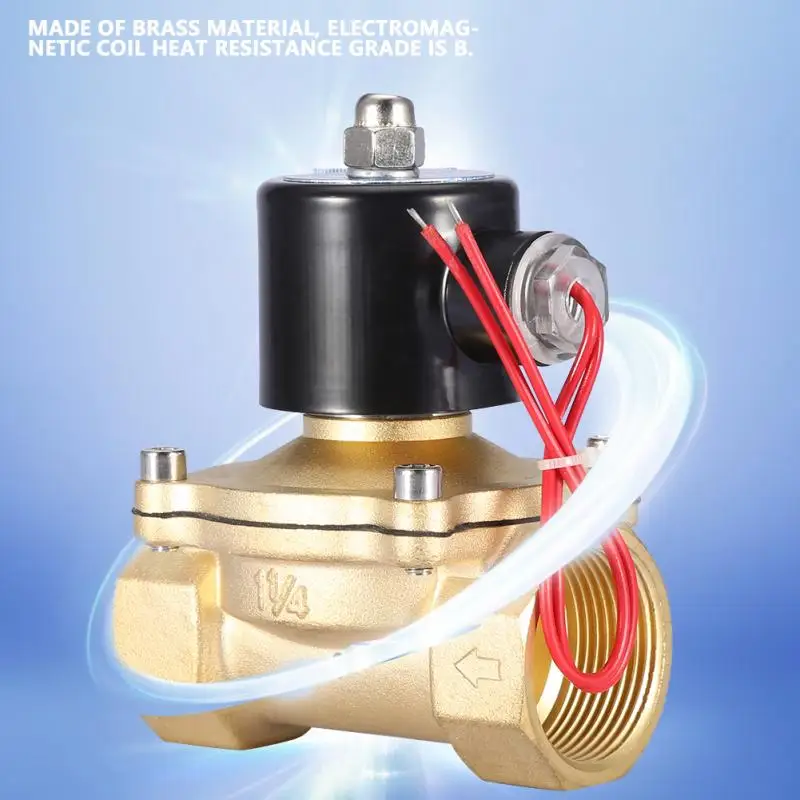 DN32 Соленоидный клапан нормально закрытый 2 положения 2 способа электромагнитный Соленоидный клапан AC 220V 1-1/4