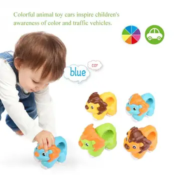 

4Pcs/Sets Cute Cartoon Toddler Kids Sliding Inertia Car Toy Easy To Grasp Little Cars Free Wheel Car Toys For Children Gift
