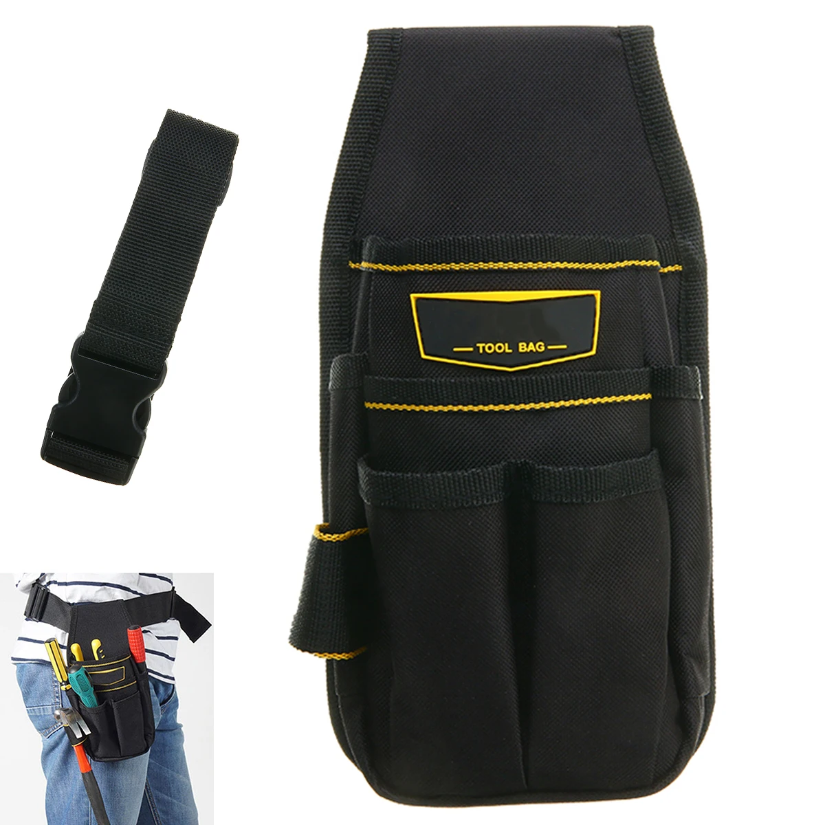 

1pc Hardware Tool Storage Bag Oxford Cloth Durable Tool Waist Bags Belt Pouch for Screwdriver Pliers Storage