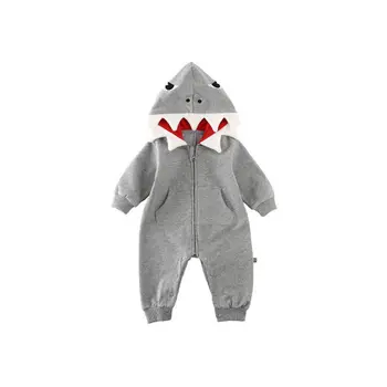 

Newborn Infant Baby boy romper Hooded 3D shark dinosaur costume baby Cotton halloween christmas animal jumpsuits one size Kids