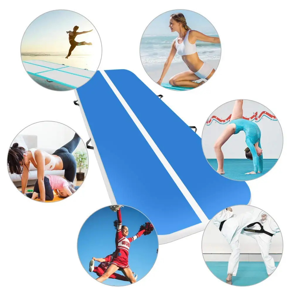 

Inflatable Gymnastics Tumbling Mat Air Tumbling Track /Electric Pump Air Floor Mat for Home Use/Cheerleading/Beach/Park or Water