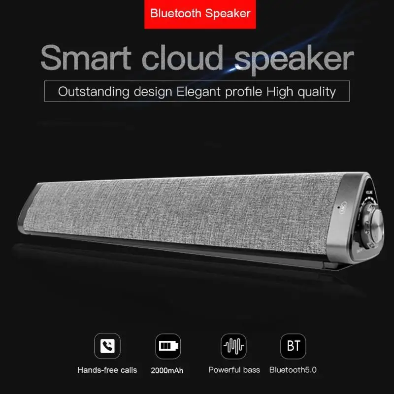Беспроводной Bluetooth 5 0 Саундбар динамик HIFI портативный AUX USB DAC стерео Бас колонки