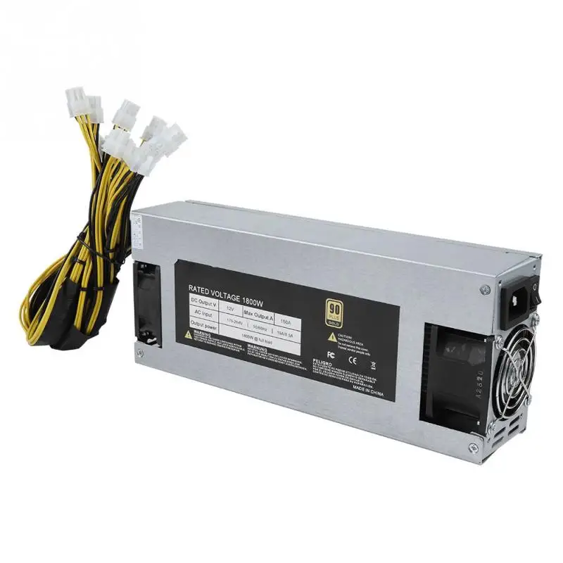 

175-264V 1800W 2U Mining Machine Power Supply Miner Power Supply For S9 S7 M3 L3+ T9 Z9 D3 E9 A9