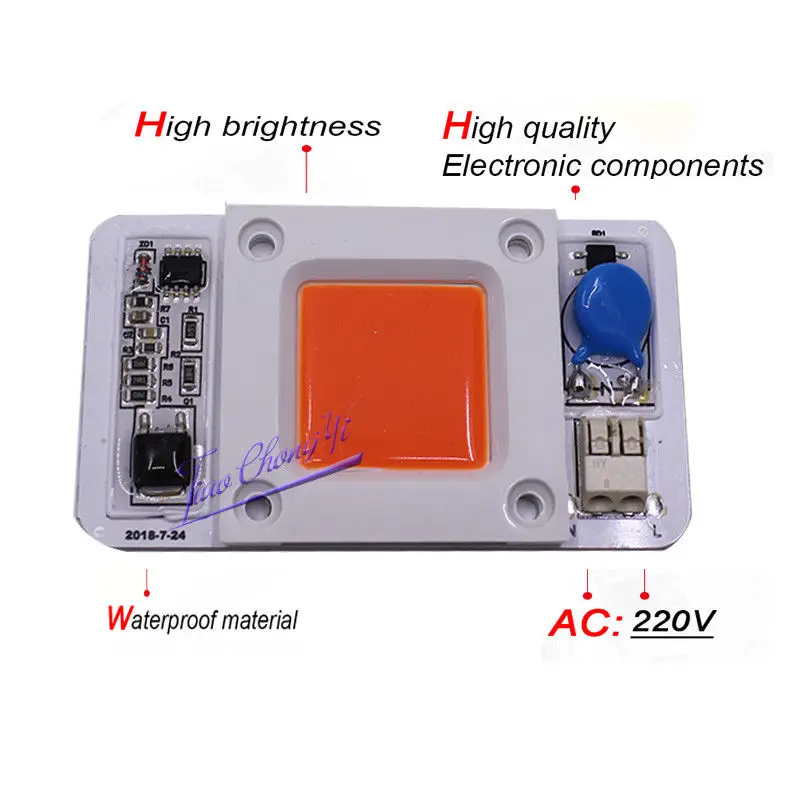 50W Hight Powr Grwoth COB LED AC-220V 110V No need driver Full Spectrum 380-840nm/white/Natural White/warm white