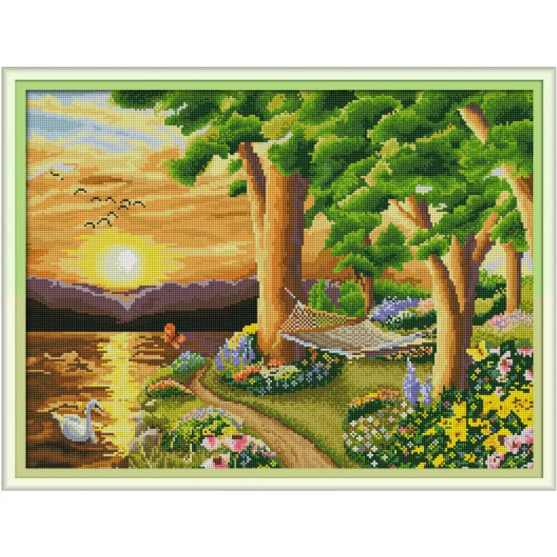 

Diamond Embroidery Full Display Diamond Mosaic Twilight Diamond Painting Scenery Counted Cross Stitch DIY Home Decoration