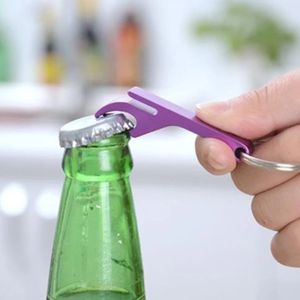 1 PC Portable 4 in 1 Bottle Opener Key Chain Keyrings Creative Metal Beer Opener Key Ring Keychain Women Men Unique Gift Jewelry