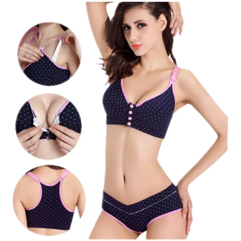 Maternity Bra Panties Set Prevent Sagging Nurse Bra For Pregnant Women Sports Breastfeeding