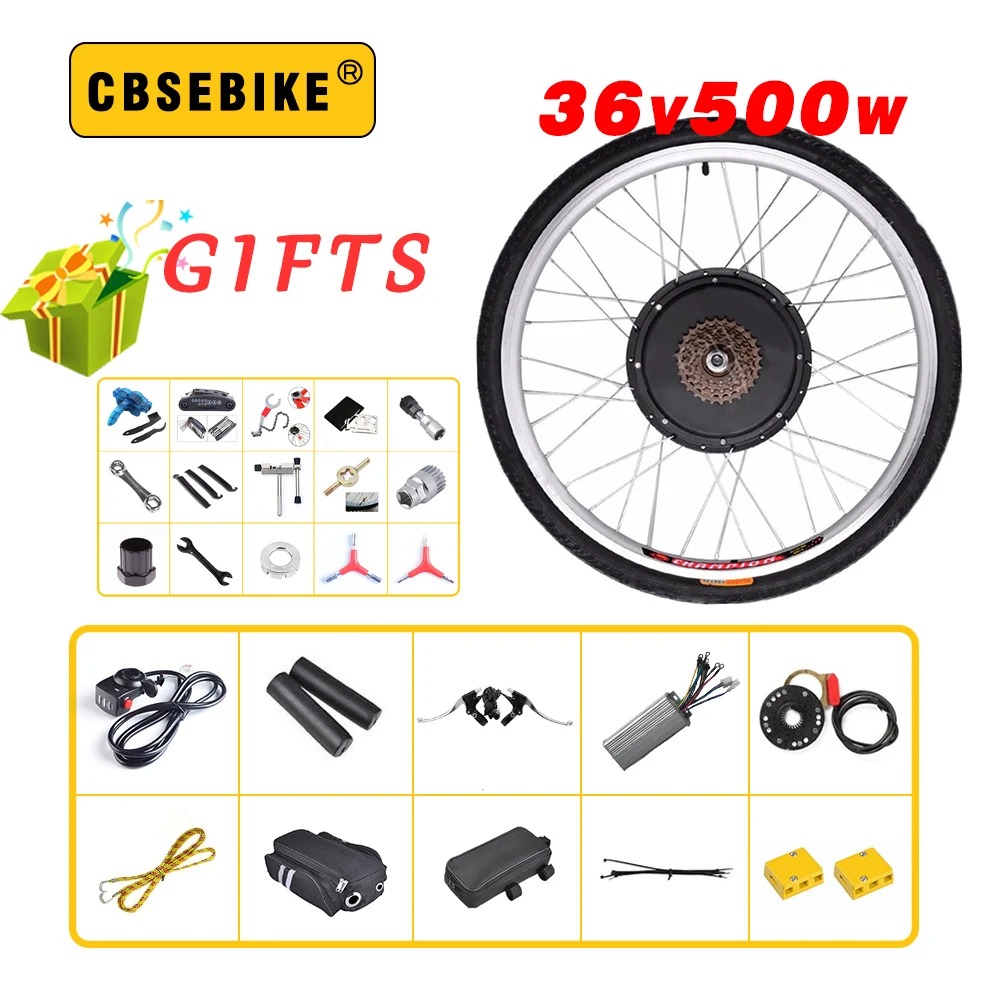 CBSEBIKE высокоскоростной задний мотор 36v500w Электрический велосипед конверсионный комплект для 2" 24" 2" 28" 700c велосипеды; комплект для переоборудования