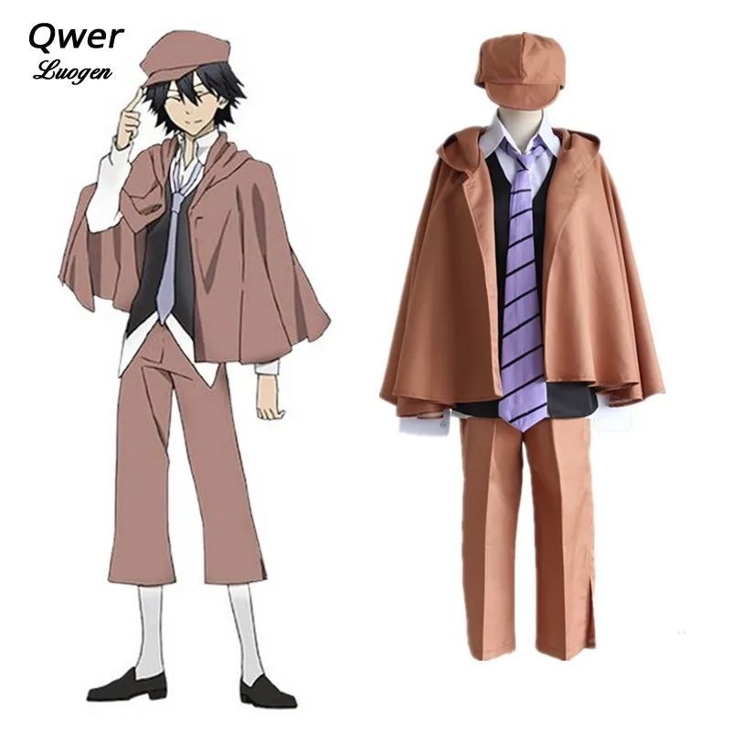 

Anime Bungo Stray Dogs Edogawa Ranpo Cosplay Costume Unisex Battle Detective Cloak School Uniform Cloth