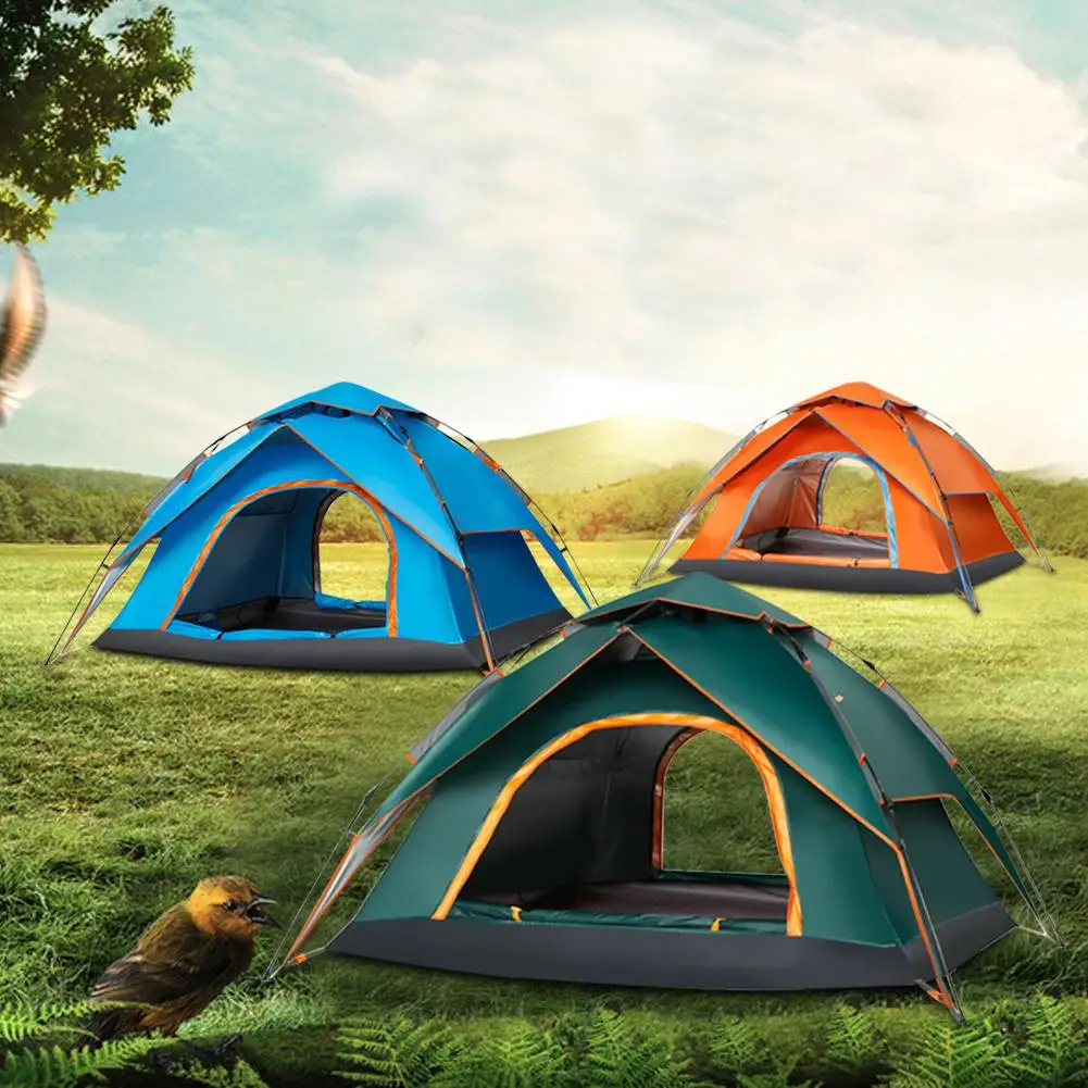 

3-4 Person New Large Automatic Tent Outdoor Camping Waterproof Sun Protection Dual-Door Camping Fishing Trip Picnic Tent