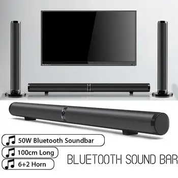 

EU US Detachable bluetooth Soundbar 50W Wireless Stereo Subwoofer Speaker TV Home Theater TF FM USB Virtual Surround Sound Bar