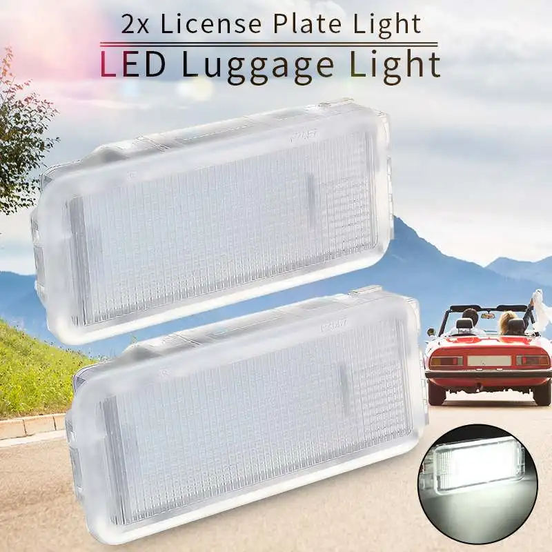 

Pair Car Led License Plate Light Lamp PC Led Car Glove Trunk Footwell Door Light For Citroen C2 C3 C4 C6 1993-2010