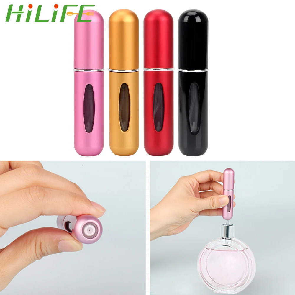 

HILIFE Cosmetic Container 5ml Spray Atomizer Perfume Spray Bottle Aluminum Mini Jar Refillable Portable Home Storage