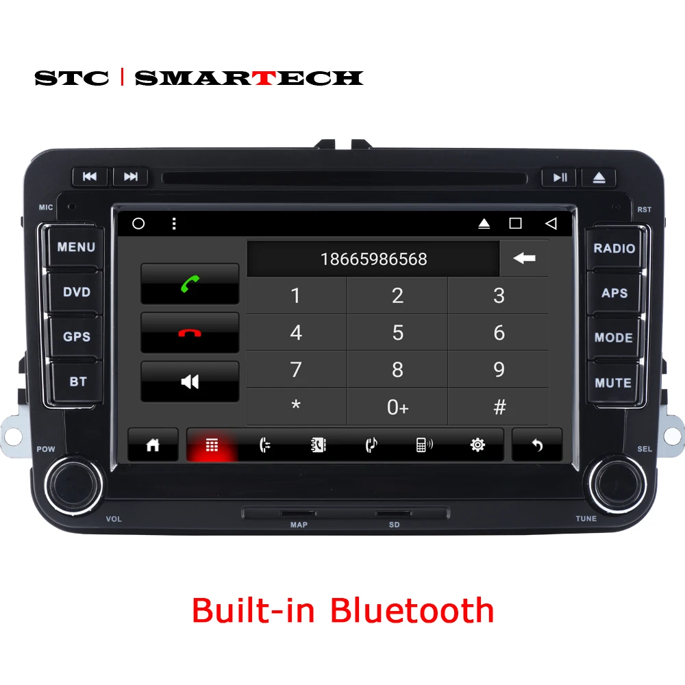 SMARTECH 2 Din Android 2G Автомагнитола gps для VW Volkswagen Golf/Polo/Tiguan/Passat/b7/b6/Skoda/SEAT, 7 дюймов ips экран четырехъядерный
