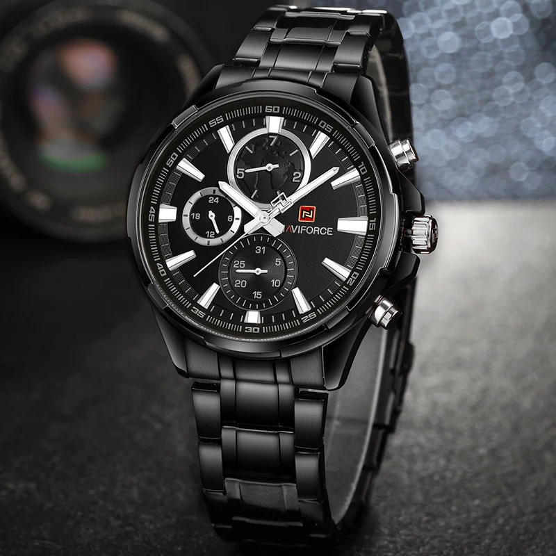 Naviforce Watch For Men Military Sport Stainless Steel Strap Waterproof  With 24 Hour Date Display Wrist Watch Relogio Masculino - Quartz  Wristwatches - AliExpress